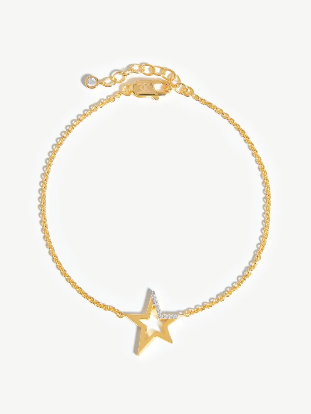 Missoma jewellery design, pave star bracelet 18ct gold plated