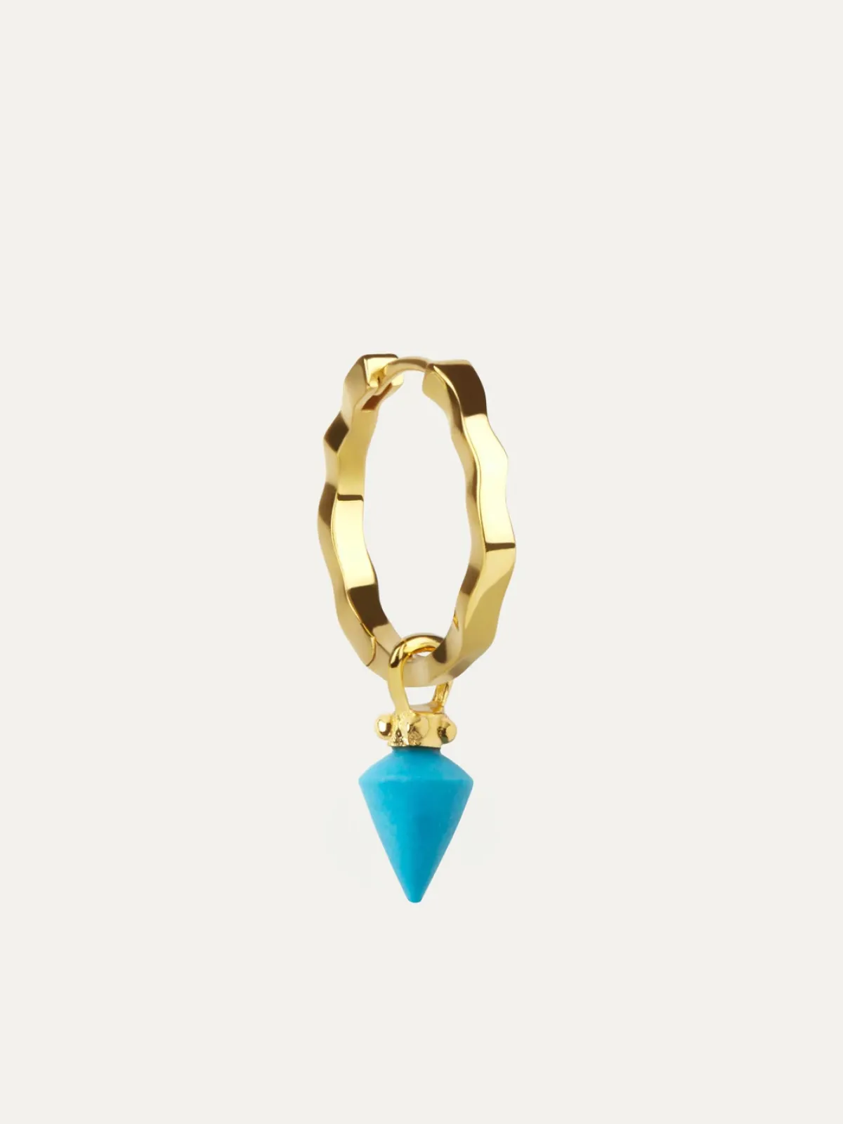 Ottoman Hands jewellery design, Air Element Turquoise medium Hoop Single Earring