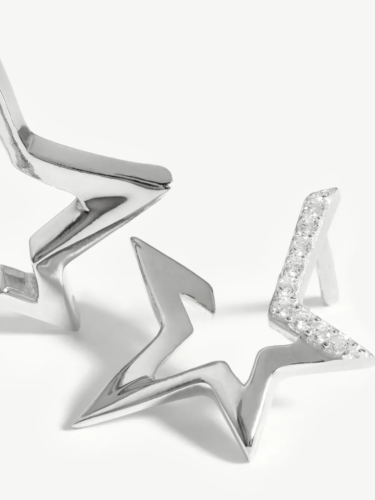 Missoma jewellery design, pave star huggies earrings