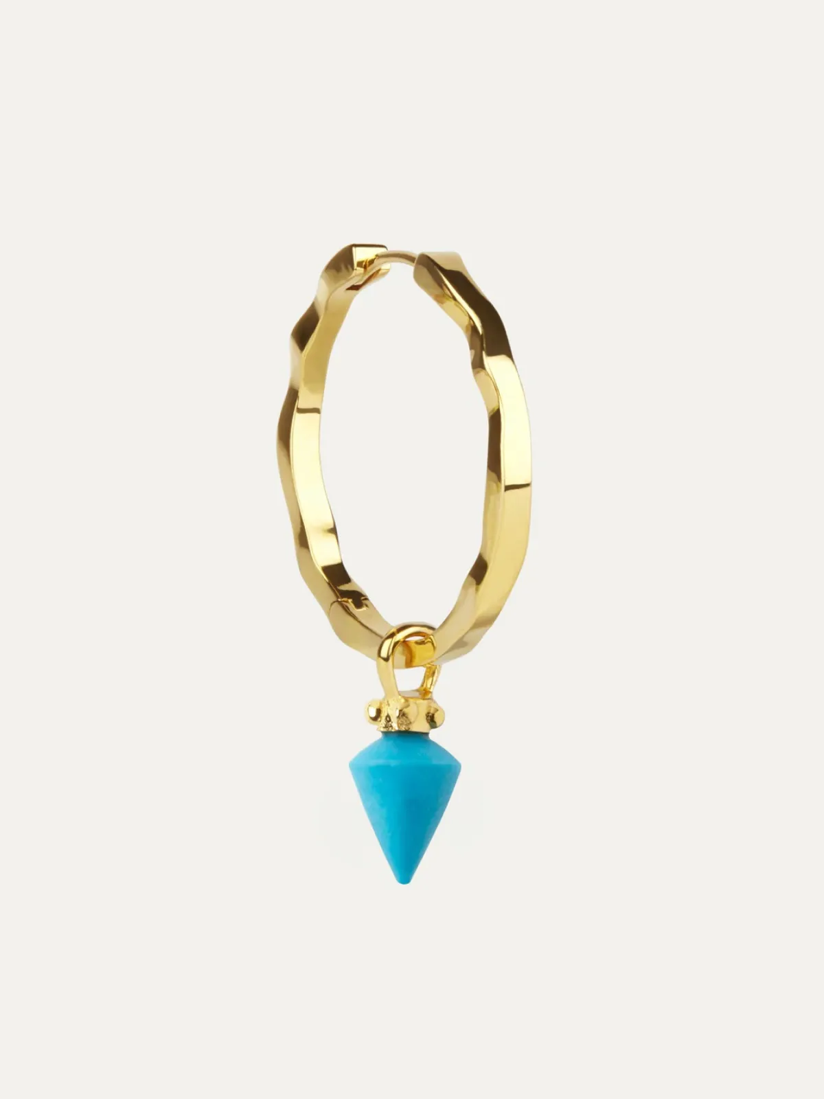 Ottoman Hands jewellery design, Air Element Turquoise Large Hoop Single Earring